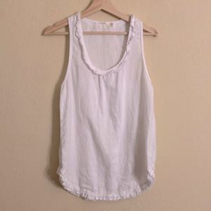 Dylan Linen Tank with Ruffles